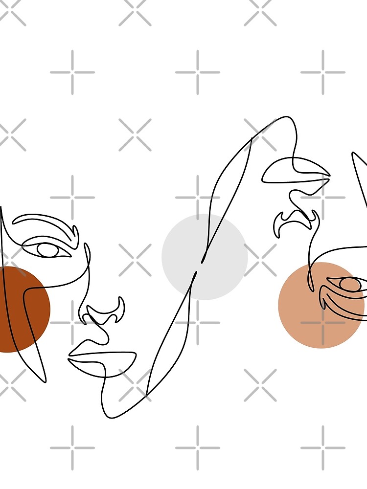 Thumbnail 3 of 3, Scarf, Line faces designed and sold by OneLinePrint.