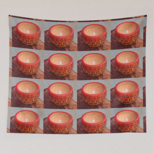 Item preview, Small red bowl with pyrography designed and sold by BigAndRed.