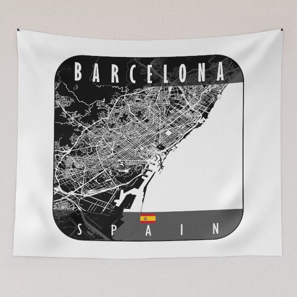 Item preview, Barcelona Map Spain designed and sold by hatimelhag.