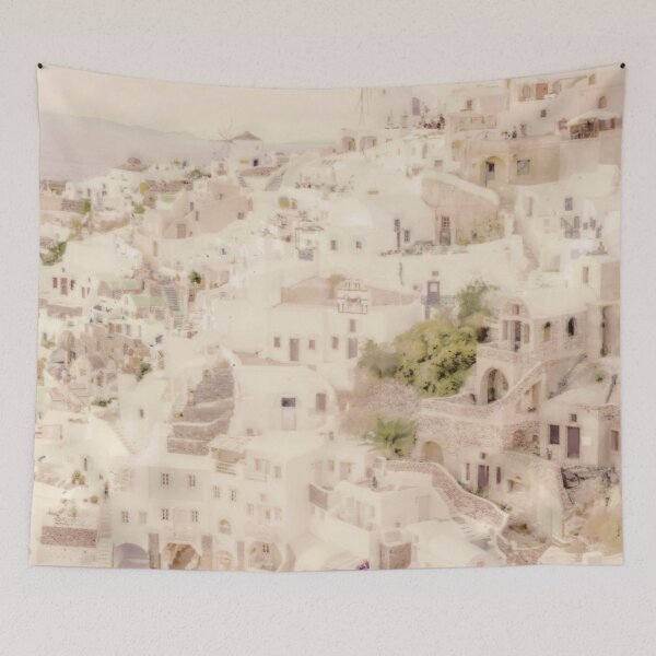 Item preview, Santorini Greek Island Painting From An Old Vintage Photograph designed and sold by IZiets.
