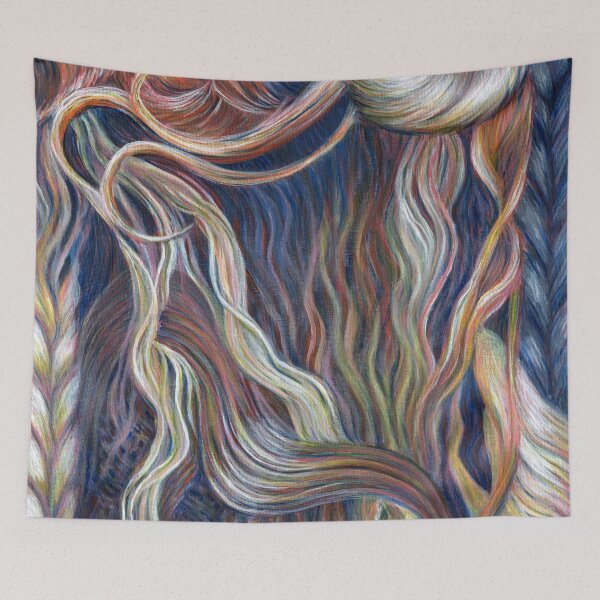 Item preview, Hair collage contemporary painting designed and sold by Marion Yeo.