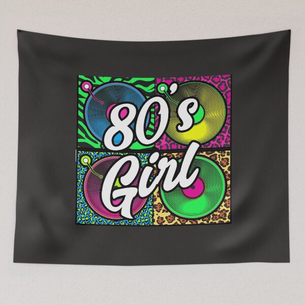 Item preview, 80's Girl, Retro Vinyl Records Animal Print 80's Music Punk Rock designed and sold by funnytshirtemp.
