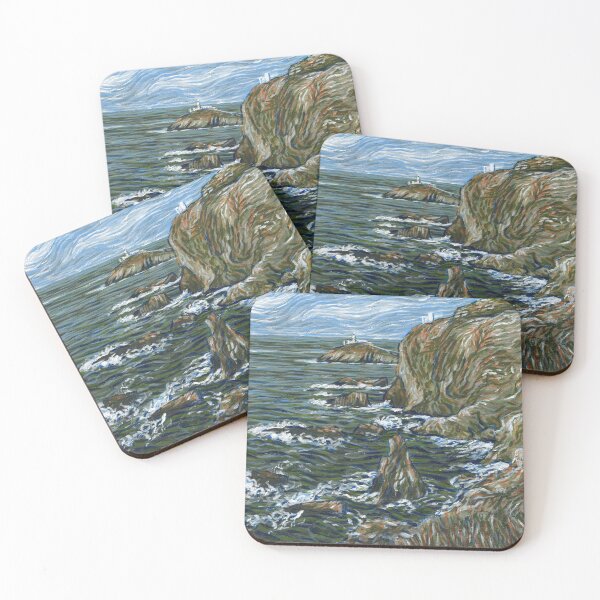 Item preview, View to South Stack lighthouse, Anglesey art painting designed and sold by Marion Yeo.