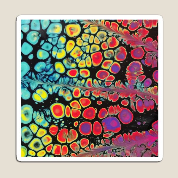 Abstractart art original, A painting of bubbles in the ocean Magnet