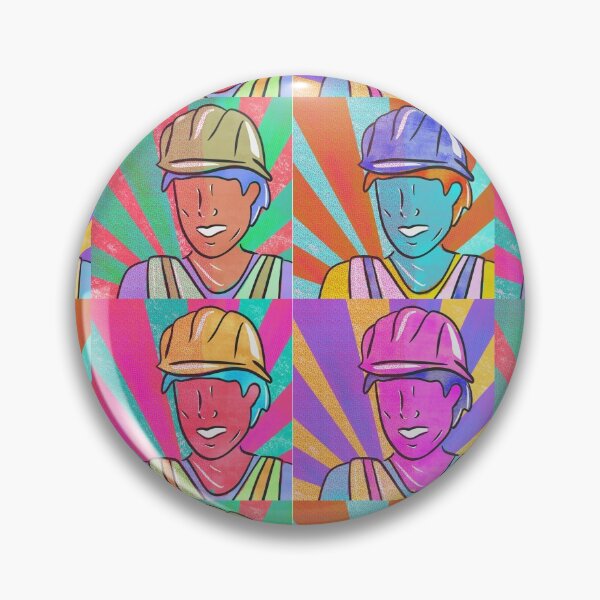 Item preview, Worker building construction civil engineer pattern pop art- 4 pic collage designed and sold by Orpaz Harush.