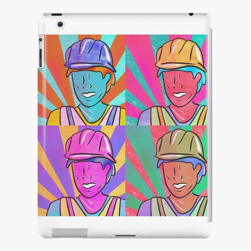 Ipad Case For Construction Workers "Worker building construction civil engineer pattern pop art- 4 pic