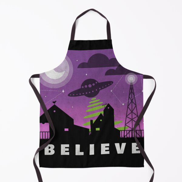 Item preview, Believe in aliens village nightscape designed and sold by ModernTableLegs.