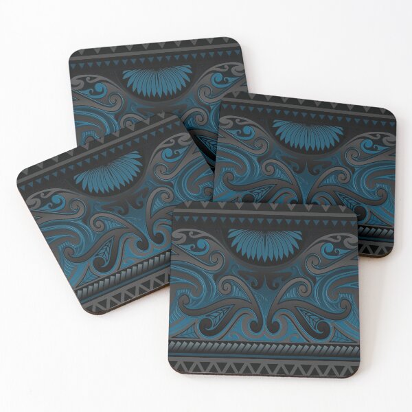 Item preview, Blue Grey Ornate Māori Design, New Zealand designed and sold by Uncommon Cents.