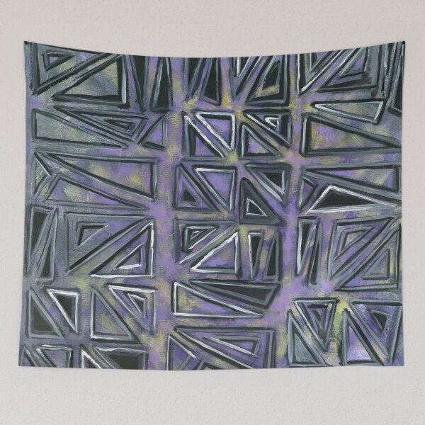 Item preview, Triangles design abstract painting designed and sold by Marion Yeo.