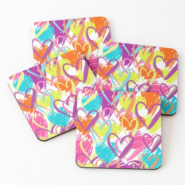 preppy hearts Coasters (Set of 4)