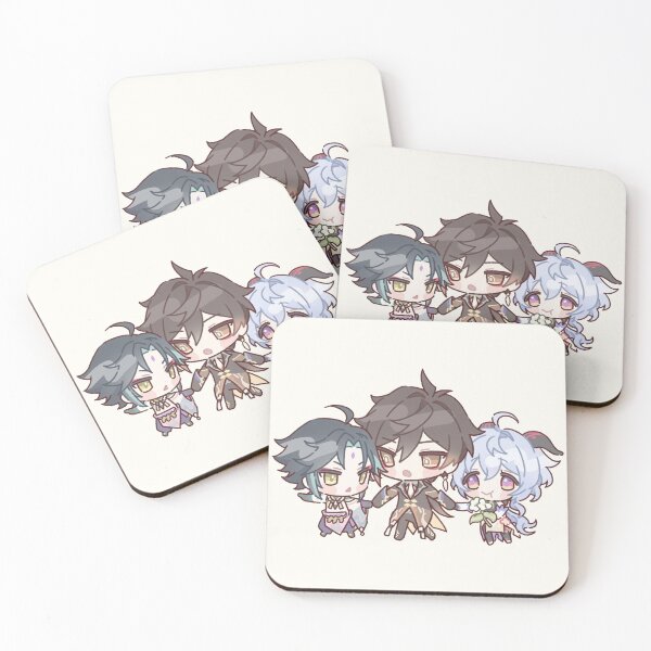Item preview, Genshin Impact Chibi Zhongshan, Ganyu,  and Xiao designed and sold by NewEraMutant.