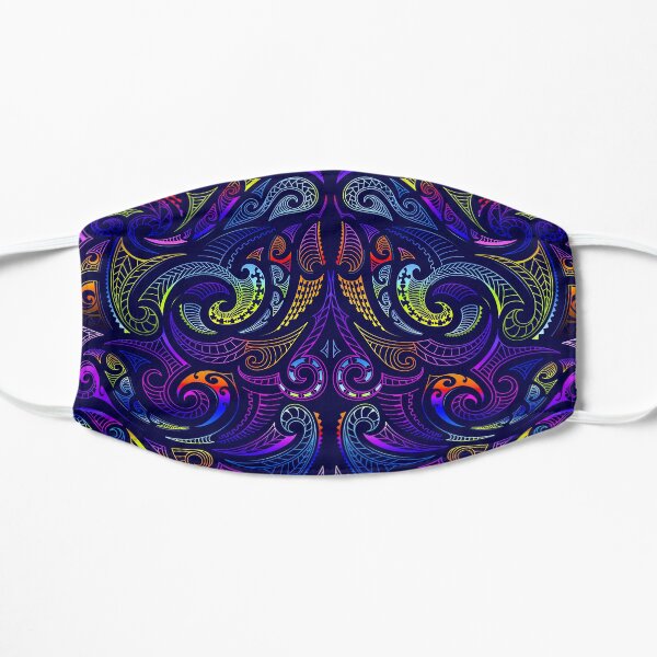 Minimal Maori on Purple New Zeeland Flat Mask