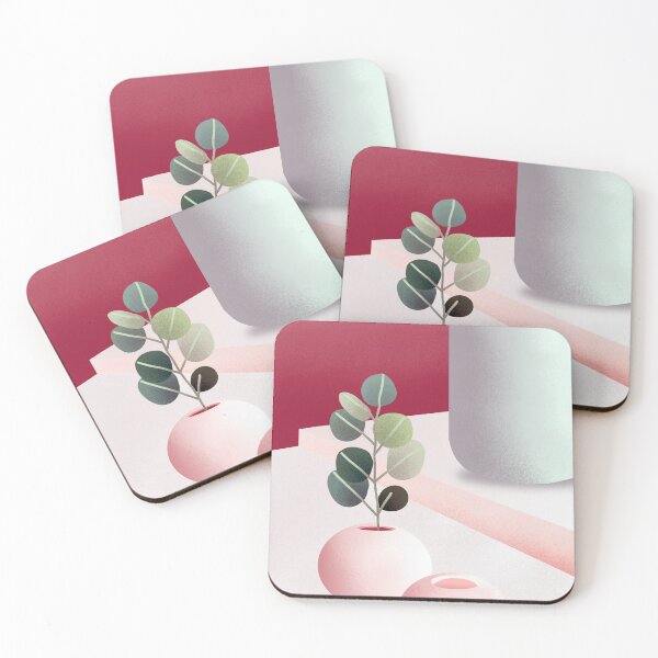 Item preview, Pink interior details with vases and plants designed and sold by broke-stroke.