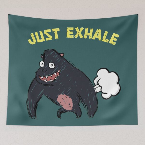 Item preview, Just exhale - funny fart monster designed and sold by SidTastic .
