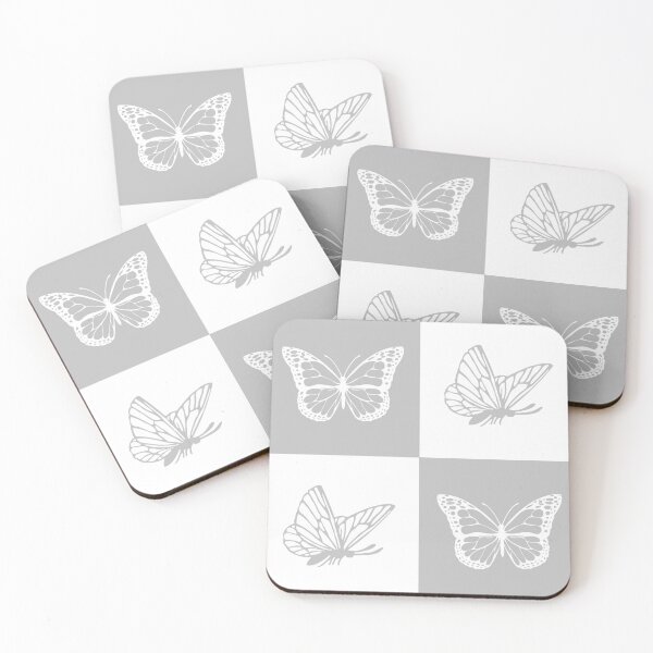 Item preview, Checkered Grey and White butterflies pattern | Checkboard Butterfly pattern designed and sold by Violet Treasures.
