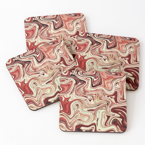 Item preview, Retro Red & Beige Marble Art designed and sold by Flydea.