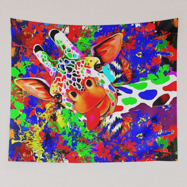 Item preview, happy girafe art painting designed and sold by MXanwar.