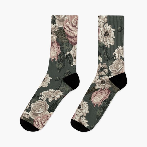 Item preview, Vintage Delicate Roses with Forest Green Background designed and sold by nouveaudecor.