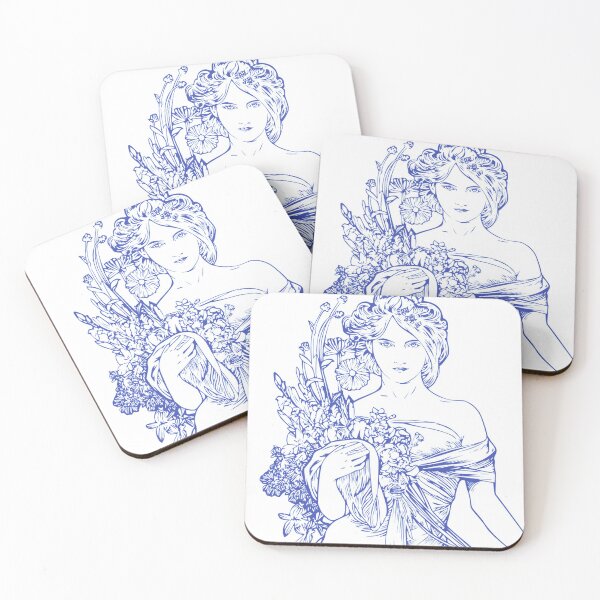 Item preview, Four Seasons Art Deco Woman Illustration designed and sold by lakeeffect.