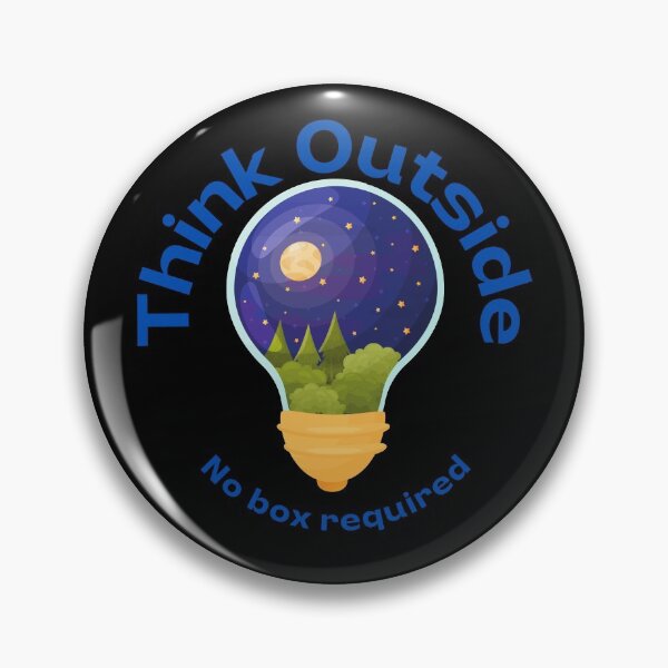 Item preview, Think Outside No Box Required Light Bulb Design Black - Curious Science Outdoorsy Inspirational designed and sold by Teetee94.