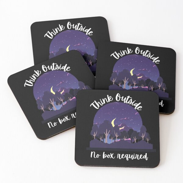 Item preview, Think Outside No Box Required Moon Purple Design Black - Curious Outdoorsy Inspirational designed and sold by Teetee94.