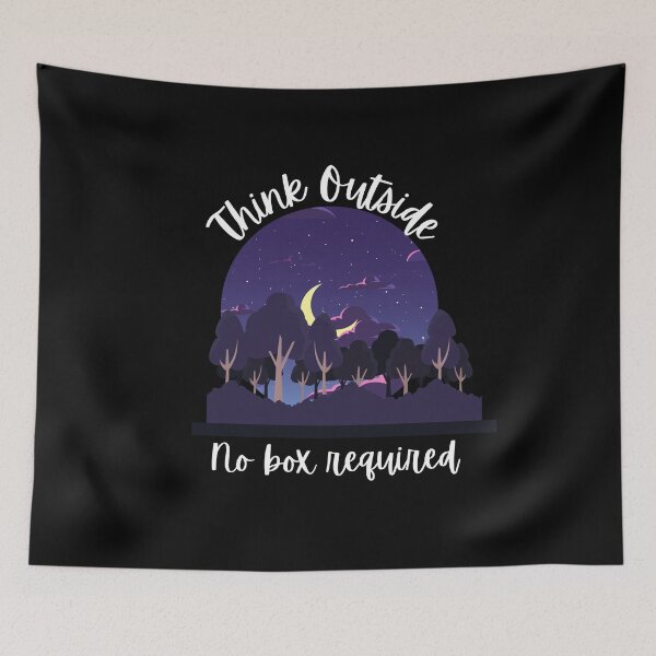 Item preview, Think Outside No Box Required Moon Purple Design Black - Curious Outdoorsy Inspirational designed and sold by Teetee94.