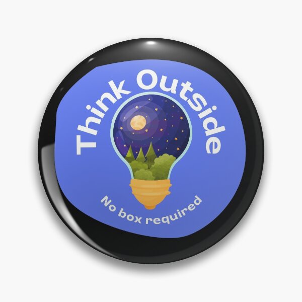 Item preview, Think Outside No Box Required Light Bulb Design with Round Background Black - Curious Science Outdoorsy Inspirational designed and sold by Teetee94.