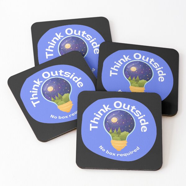 Item preview, Think Outside No Box Required Light Bulb Design with Round Background Black - Curious Science Outdoorsy Inspirational designed and sold by Teetee94.
