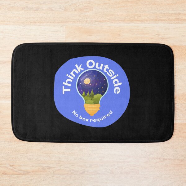 Item preview, Think Outside No Box Required Light Bulb Design with Round Background Black - Curious Science Outdoorsy Inspirational designed and sold by Teetee94.