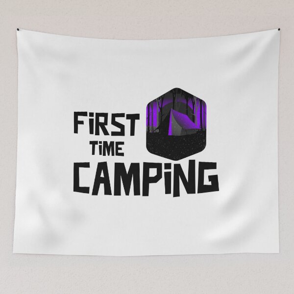 Item preview, First Time Camping designed and sold by Danielle Shafiki.