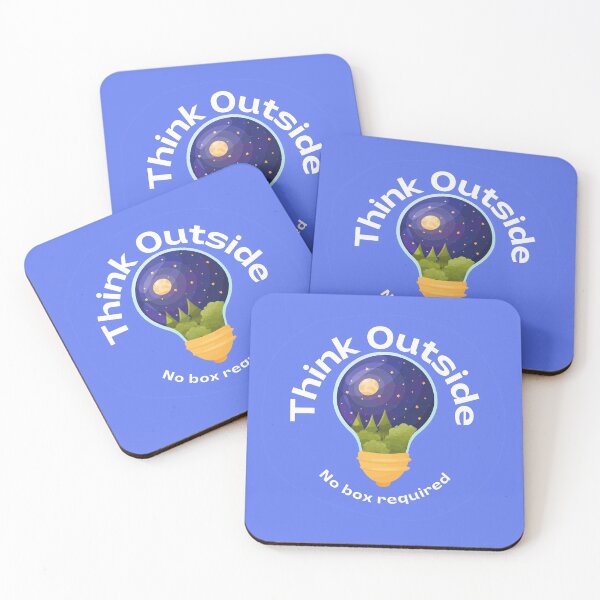 Item preview, Think Outside No Box Required Light Bulb Design with Round Background Black - Curious Outdoorsy Inspirational designed and sold by Teetee94.