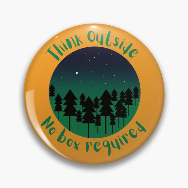 Item preview, Think Outside No Box Required Green Forest Night Orange - Curious Outdoorsy Inspirational designed and sold by Teetee94.