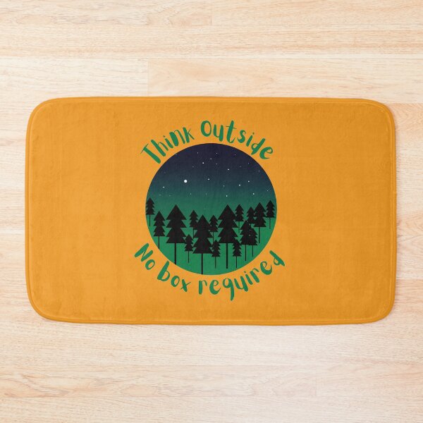 Item preview, Think Outside No Box Required Green Forest Night Orange - Curious Outdoorsy Inspirational designed and sold by Teetee94.