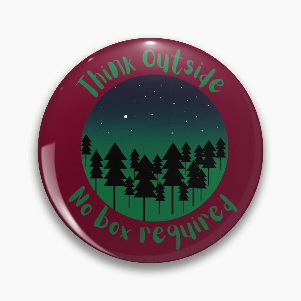Item preview, Think Outside No Box Required Green Forest Night Maroon - Curious Outdoorsy Inspirational designed and sold by Teetee94.