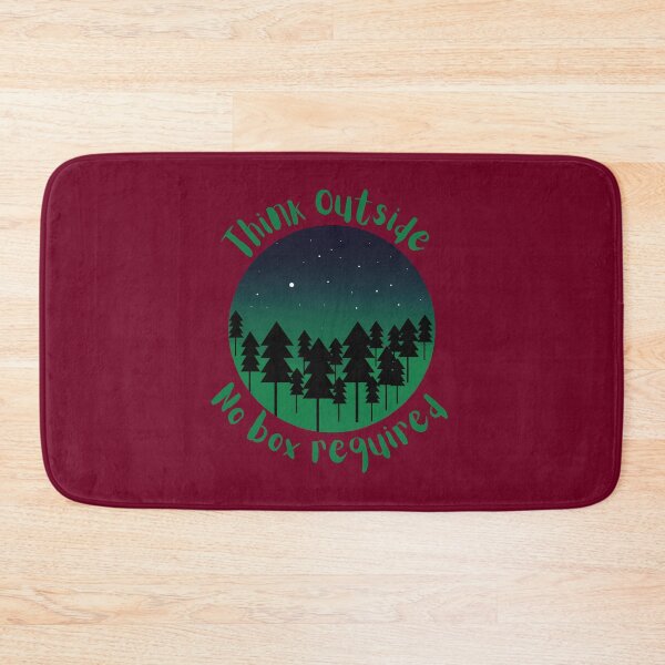 Item preview, Think Outside No Box Required Green Forest Night Maroon - Curious Outdoorsy Inspirational designed and sold by Teetee94.