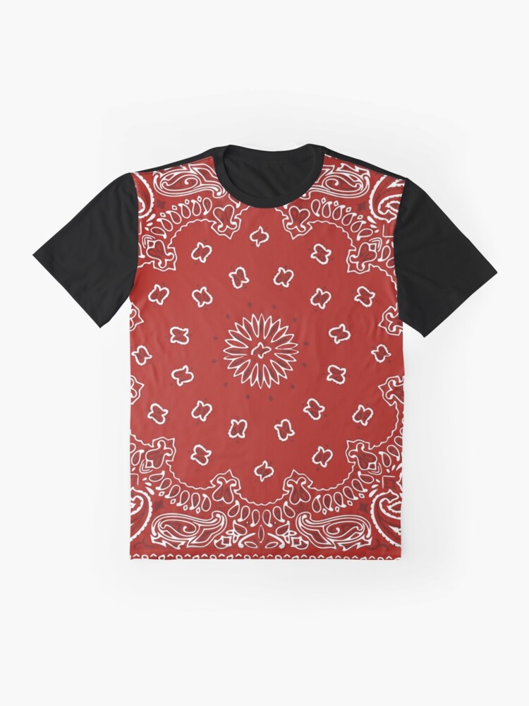 Bandana Print White Uni drop T-shirt