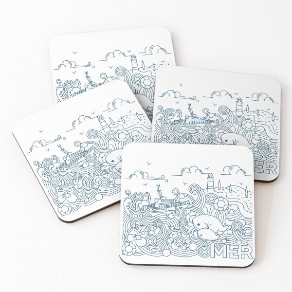 Item preview, Sea, ocean, coastline with wind and whales. designed and sold by Miriam DESQUESNES.