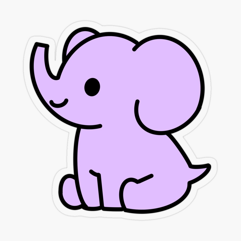 Glitter Elephant Puffy Stickers - Kawaii Animals