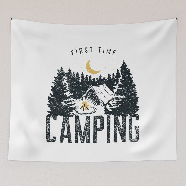 Item preview, First Time Camping designed and sold by Danielle Shafiki.