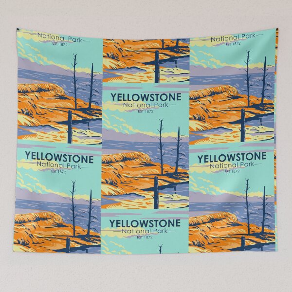 Item preview, Yellowstone National Park Mammoth Hot Springs Vintage designed and sold by KrisSidDesigns.