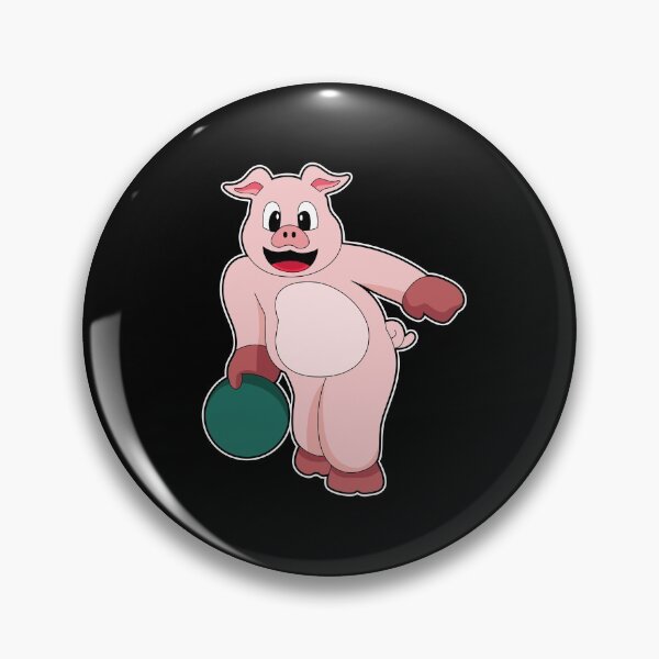 Item preview, Pig at Bowling with Bowling ball designed and sold by Snabdesign84.