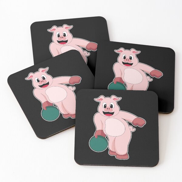 Item preview, Pig at Bowling with Bowling ball designed and sold by Snabdesign84.