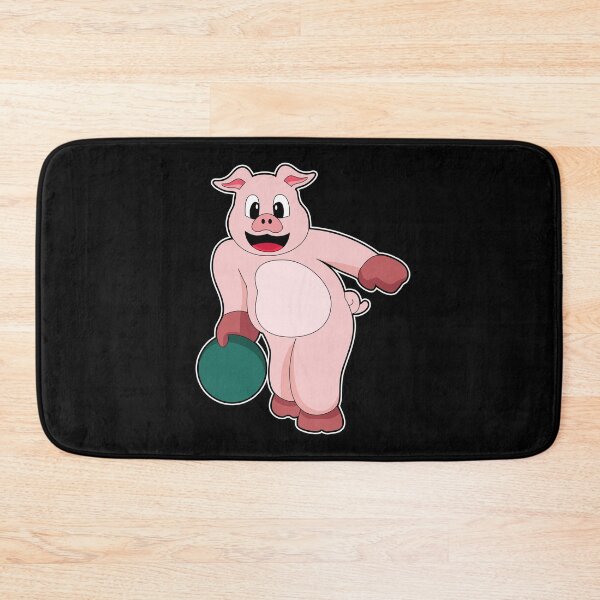 Item preview, Pig at Bowling with Bowling ball designed and sold by Snabdesign84.