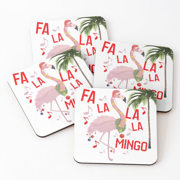 Item preview, Fa La La Lamingo-Flamingo Wearing Santa Hat-Merry Christmas designed and sold by DiensDesign.