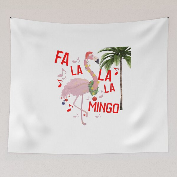 Item preview, Fa La La Lamingo-Flamingo Wearing Santa Hat-Merry Christmas designed and sold by DiensDesign.