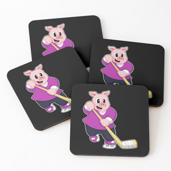 Item preview, Pig at Ice hockey with Ice hockey stick designed and sold by Snabdesign84.