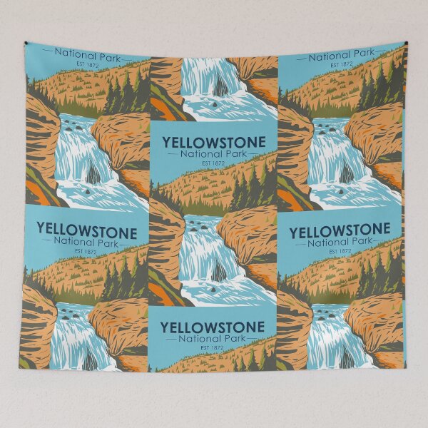 Item preview, Yellowstone National Park Firehole Falls Vintage designed and sold by KrisSidDesigns.