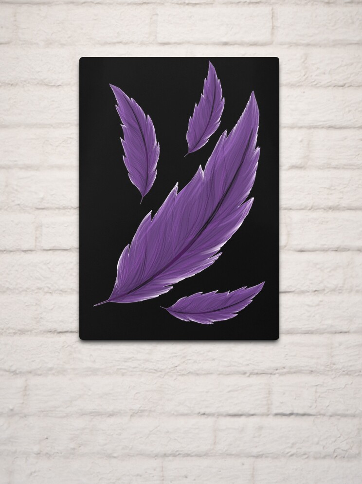 Stranded purple feathers of an exotic bird Metal Print for Sale by  NancyEle