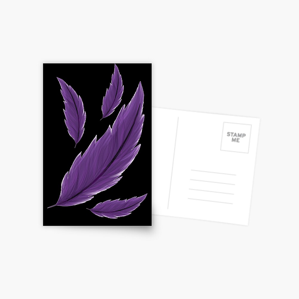 Stranded purple feathers of an exotic bird Postcard for Sale by NancyEle