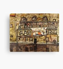 Egon Schiele - House Wall on the River (1915) Canvas Print